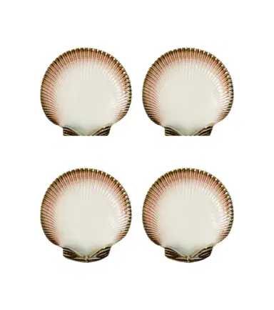 Bordallo Pinheiro Oyster & Scallops set of 4 ceramic dessert plates | Thumbnail 1