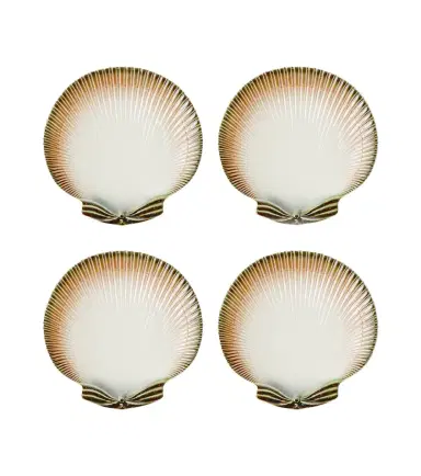 Bordallo Pinheiro Oysters and Scallops set of 4 dinner plates | Thumbnail 1