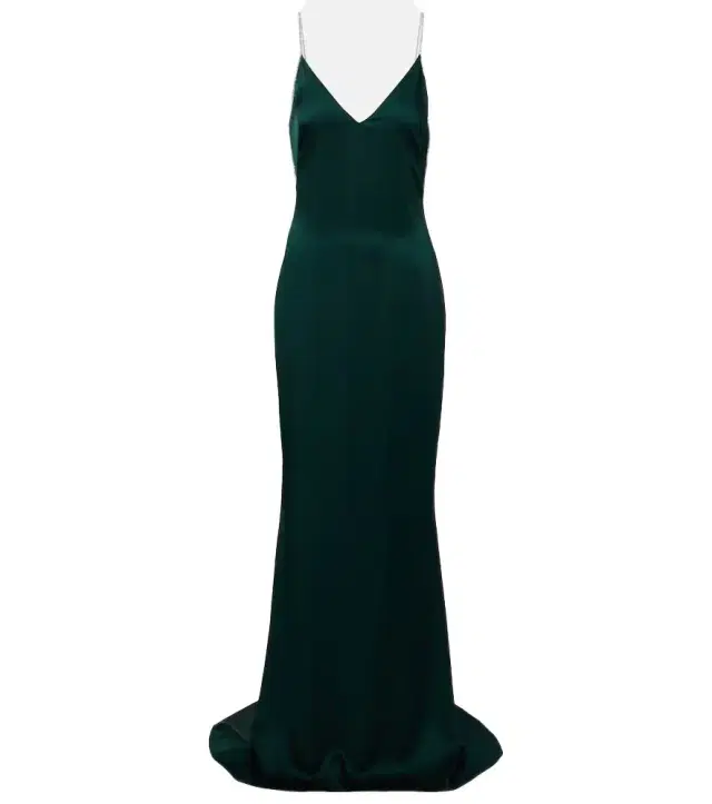 Crystal-embellished satin slip dress
