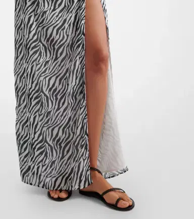 Bananhot Louise zebra-print one-shoulder maxi dress | Thumbnail 3
