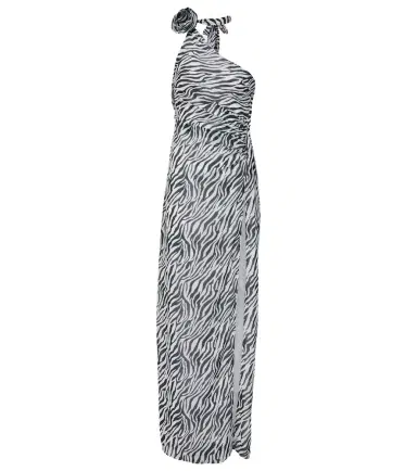 Bananhot Louise zebra-print one-shoulder maxi dress | Thumbnail 1