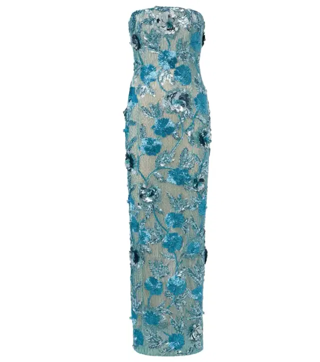 Pierre embellished bustier gown