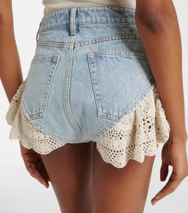Frame Crochet denim shorts | Thumbnail 2 Frame Crochet denim shorts | Thumbnail 2