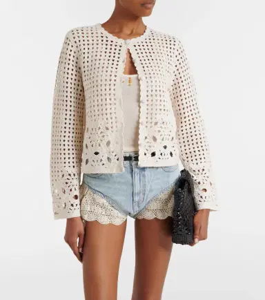 Frame Crochet denim shorts | Thumbnail 4 Frame Crochet denim shorts | Thumbnail 4