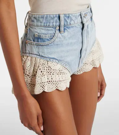Frame Crochet denim shorts | Thumbnail 6 Frame Crochet denim shorts | Thumbnail 6