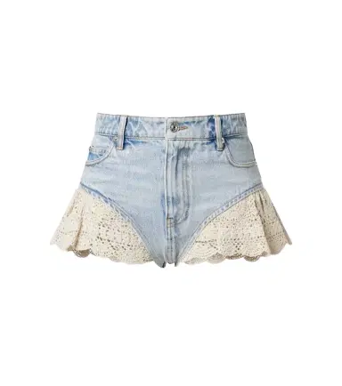 Frame Crochet denim shorts | Thumbnail 1 Frame Crochet denim shorts | Thumbnail 1