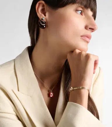Yvonne Léon Yvonne Léon Coquillage 9kt gold earrings with diamonds and turquoise | Thumbnail 4
