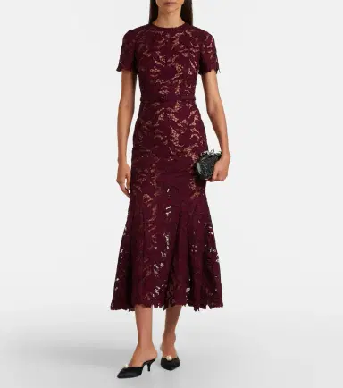 Self-Portrait Belted floral guipure lace midi dress | Thumbnail 5