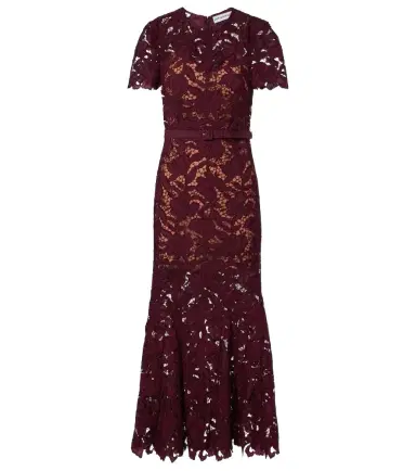 Self-Portrait Belted floral guipure lace midi dress | Thumbnail 1