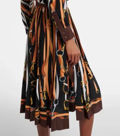 Gucci Printed tie-neck silk shirt dress | Thumbnail 5