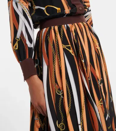 Gucci Printed tie-neck silk shirt dress | Thumbnail 7