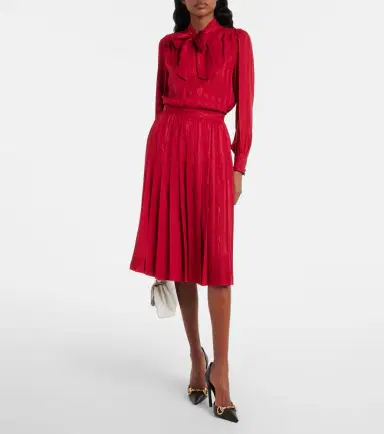 Gucci Interlocking G silk jacquard midi skirt | Thumbnail 3 Gucci Interlocking G silk jacquard midi skirt | Thumbnail 3