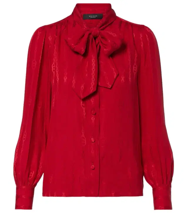 Interlocking G silk jacquard blouse