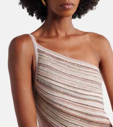 Missoni Sequined one-shoulder lamé maxi dress | Thumbnail 4