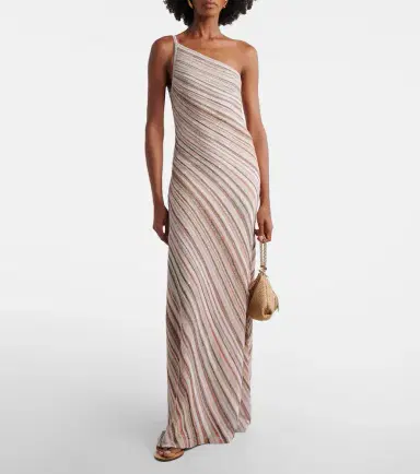 Missoni Sequined one-shoulder lamé maxi dress | Thumbnail 5