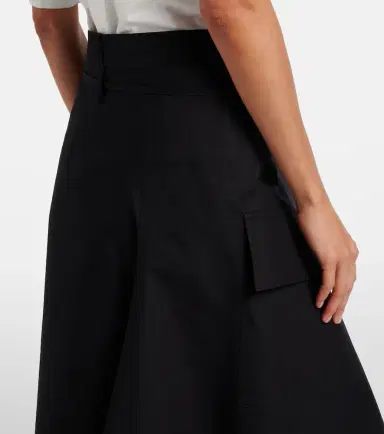 Bottega Veneta Asymmetric cotton midi skirt | Thumbnail 3