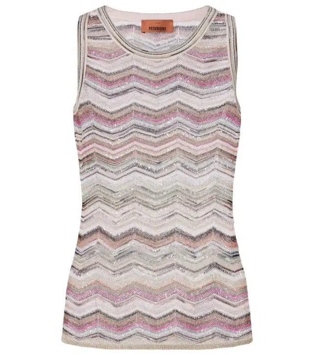 Missoni Zigzag sequined lamé top