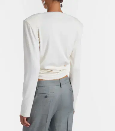 Magda Butrym Cropped cotton-blend jersey top | Thumbnail 4 Magda Butrym Cropped cotton-blend jersey top | Thumbnail 4