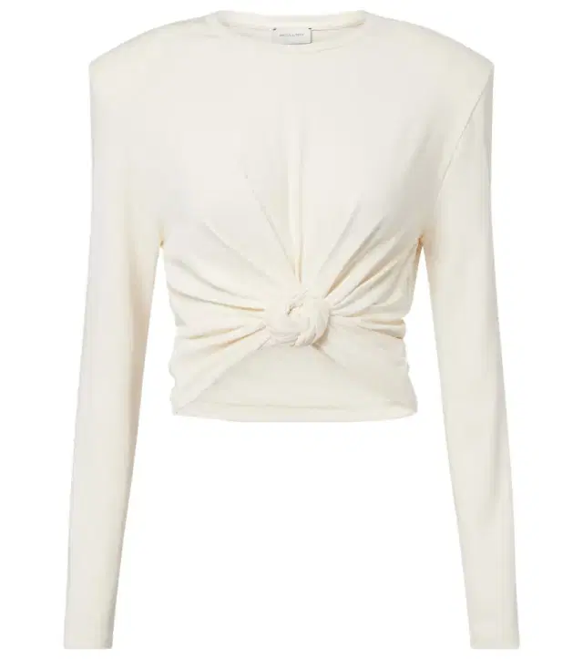 Magda Butrym Cropped cotton-blend jersey top