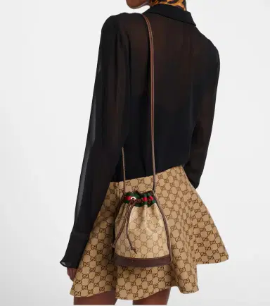 Gucci Web Stripe Mini GG canvas bucket bag | Thumbnail 5
