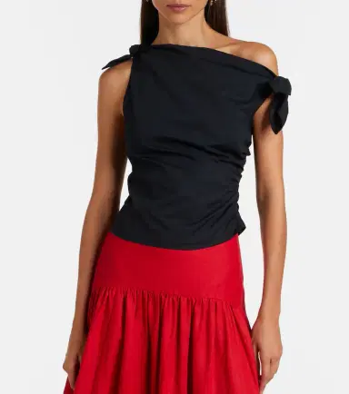 Staud Bellaria asymmetric cotton top | Thumbnail 4 Staud Bellaria asymmetric cotton top | Thumbnail 4