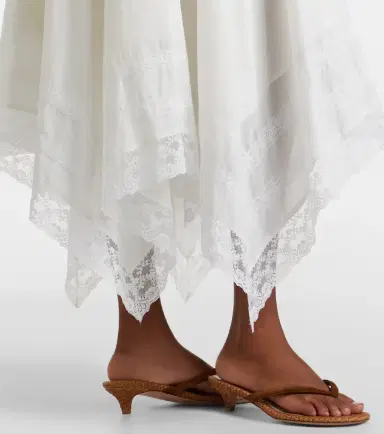 Staud Ainsley lace-trimmed cotton voile midi skirt | Thumbnail 3