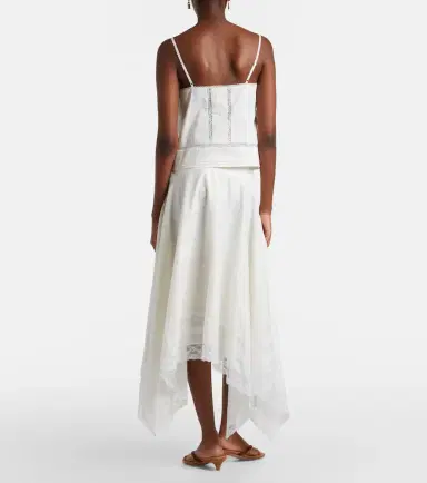 Staud Ainsley lace-trimmed cotton voile midi skirt | Thumbnail 5