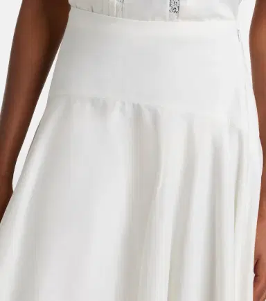 Staud Ainsley lace-trimmed cotton voile midi skirt | Thumbnail 6