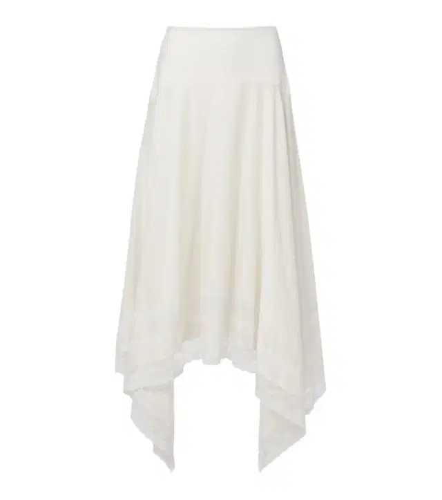 Staud Ainsley lace-trimmed cotton voile midi skirt