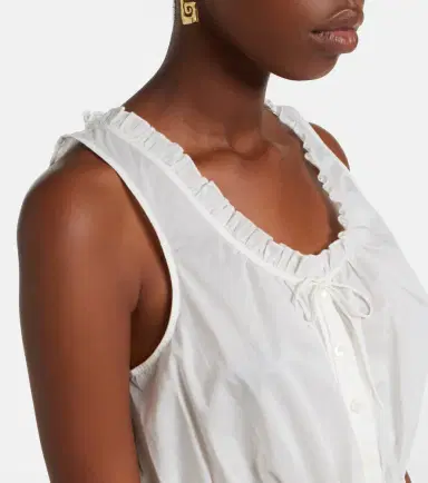 Staud Sicilia lace-trimmed cotton voile top | Thumbnail 3
