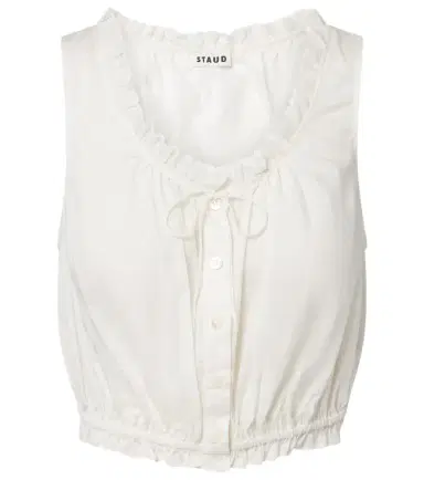 Staud Sicilia lace-trimmed cotton voile top | Thumbnail 1
