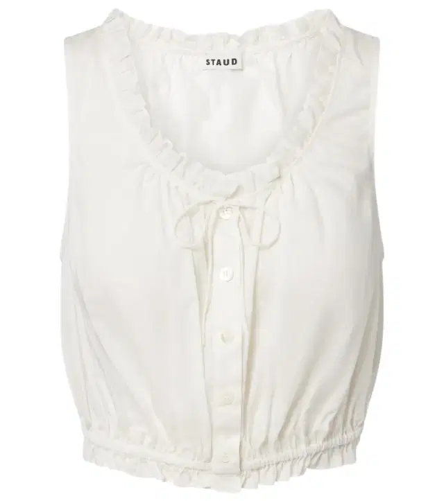 Staud Sicilia lace-trimmed cotton voile top