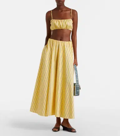 Staud Milano striped cotton maxi skirt | Thumbnail 3 Staud Milano striped cotton maxi skirt | Thumbnail 3