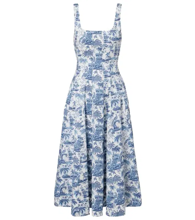 Wells floral cotton poplin midi dress