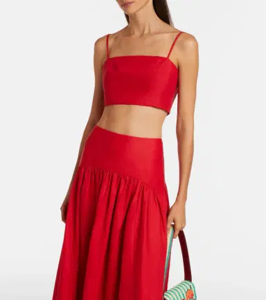 Staud Federico linen crop top | Thumbnail 3 Staud Federico linen crop top | Thumbnail 3