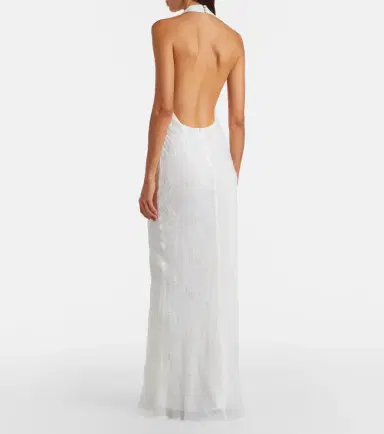 Staud Roselle beaded halterneck organza maxi dress | Thumbnail 5 Staud Roselle beaded halterneck organza maxi dress | Thumbnail 5