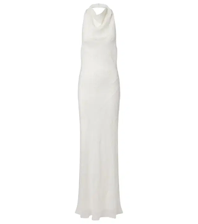 Staud Roselle beaded halterneck organza maxi dress