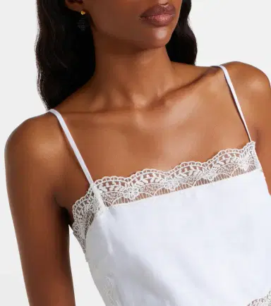 Staud Amalina lace-trimmed linen minidress | Thumbnail 3 Staud Amalina lace-trimmed linen minidress | Thumbnail 3