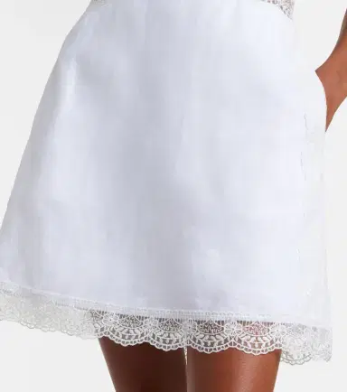Staud Amalina lace-trimmed linen minidress | Thumbnail 4 Staud Amalina lace-trimmed linen minidress | Thumbnail 4