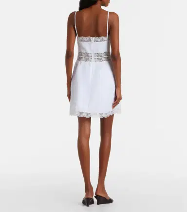 Staud Amalina lace-trimmed linen minidress | Thumbnail 5 Staud Amalina lace-trimmed linen minidress | Thumbnail 5