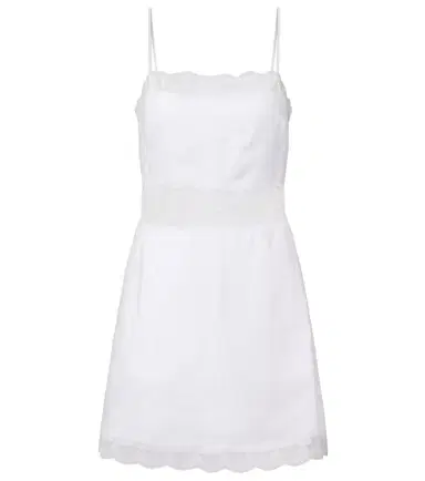 Staud Amalina lace-trimmed linen minidress | Thumbnail 1 Staud Amalina lace-trimmed linen minidress | Thumbnail 1