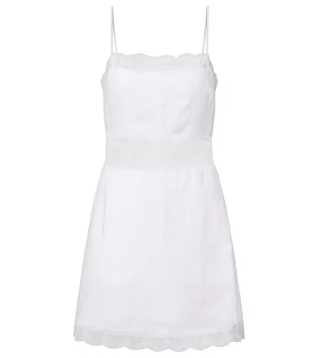 Staud Amalina lace-trimmed linen minidress