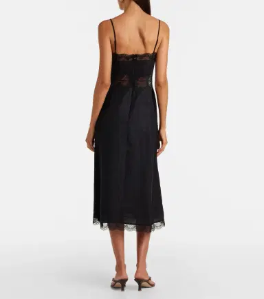 Staud Amalina lace-trimmed linen midi dress | Thumbnail 2
