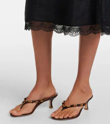 Staud Amalina lace-trimmed linen midi dress | Thumbnail 4