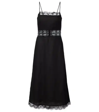 Staud Amalina lace-trimmed linen midi dress | Thumbnail 1