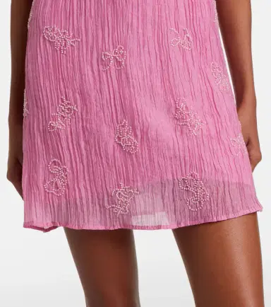 Staud Albee beaded tie-neck organza minidress | Thumbnail 5 Staud Albee beaded tie-neck organza minidress | Thumbnail 5