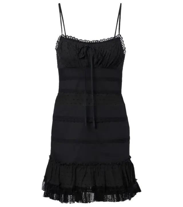 Staud Halie ruffled cotton-blend poplin minidress