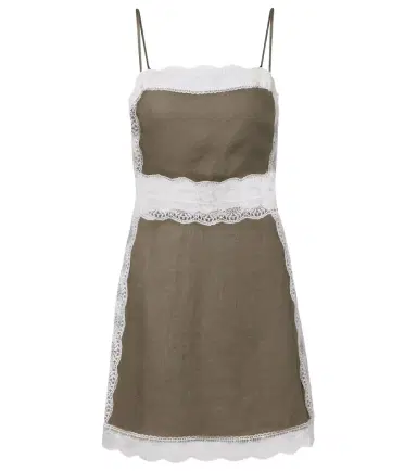 Staud Amalina lace-trimmed linen minidress | Thumbnail 1 Staud Amalina lace-trimmed linen minidress | Thumbnail 1
