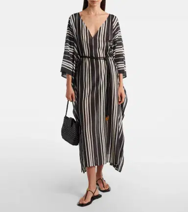 Tory Burch Striped cotton and silk kaftan | Thumbnail 3
