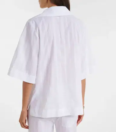 Loulou de Saison Sofi tie-neck cotton poplin top | Thumbnail 2